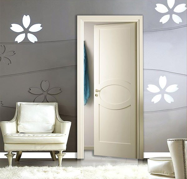 Wooden door with white lacquered finish